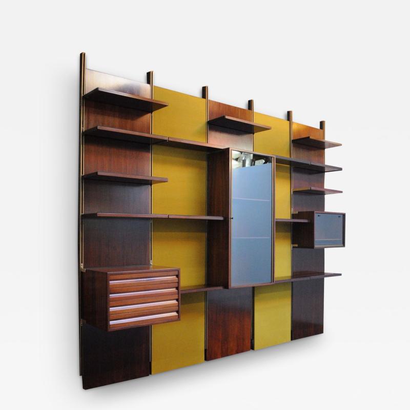 Osvaldo Borsani Osvaldo Borsani Modular Rosewood Bookcase Wall Unit with Removable Panels