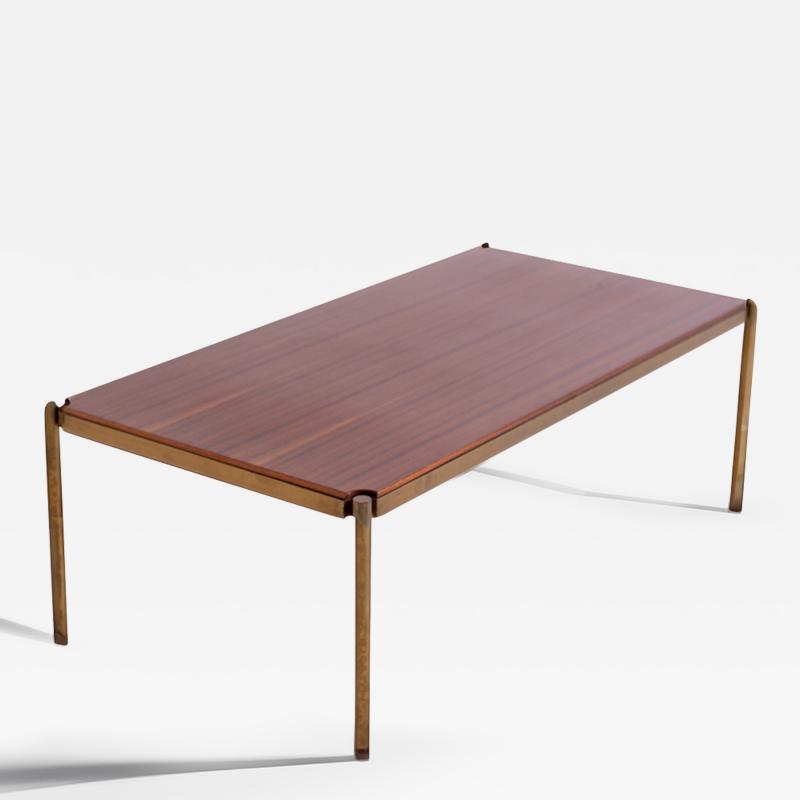 Osvaldo Borsani Osvaldo Borsani for Tecno Coffee Table in Brass and Wood