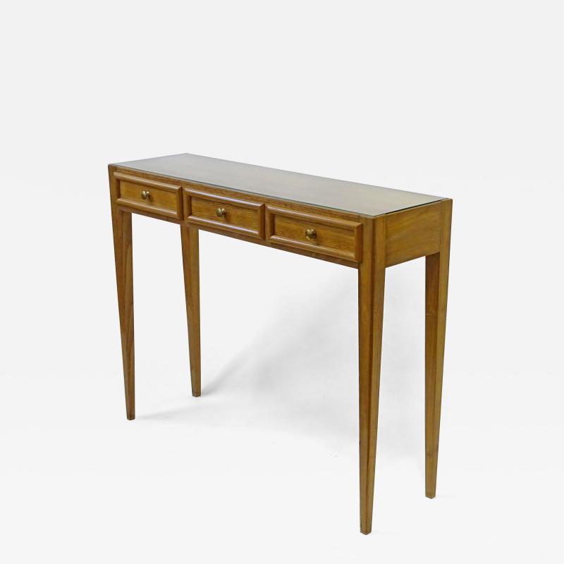 Osvaldo Borsani Osvaldo Borsani minimal console with three drawers in wood Italy 1940s