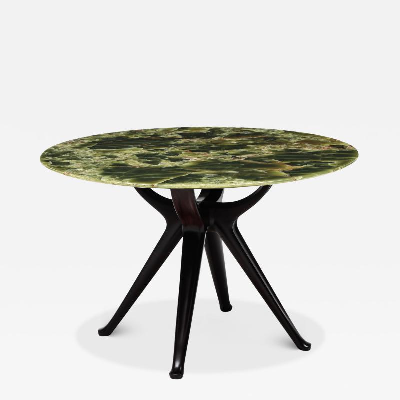 Osvaldo Borsani Rare Onyx and Mahogany Dining or Center Table Model 7969