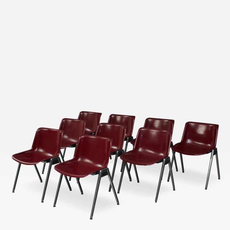 Osvaldo Borsani Set of 9 Stacking Chairs by Osvaldo Borsani for Tecno Italy 1970s