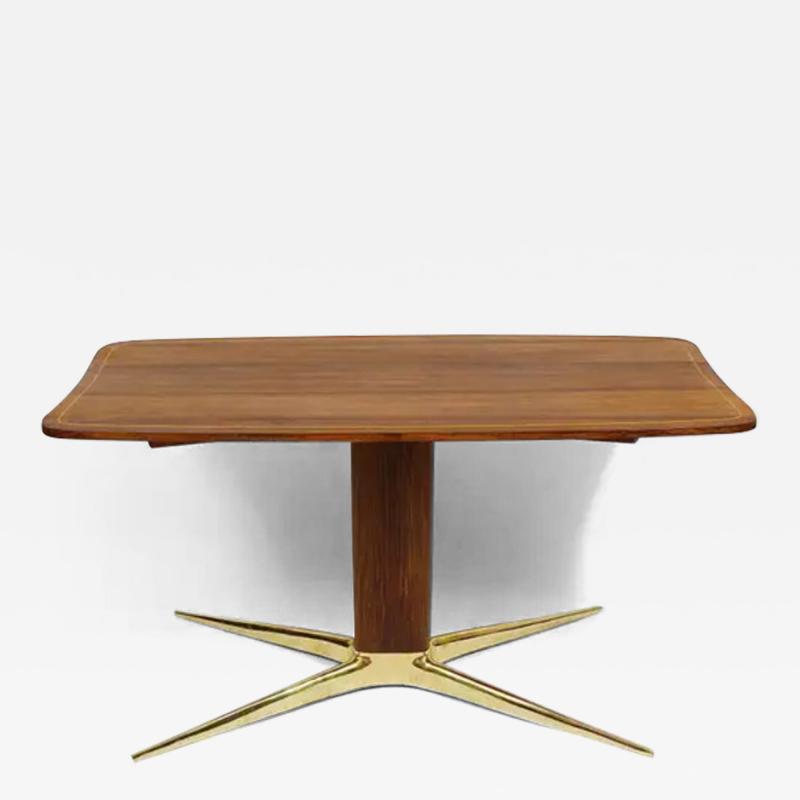 Oswald Haerdtl Oswald Haerdtl x Hagenauer Vienna Brass Walnut Coffee Table Austria 1950s