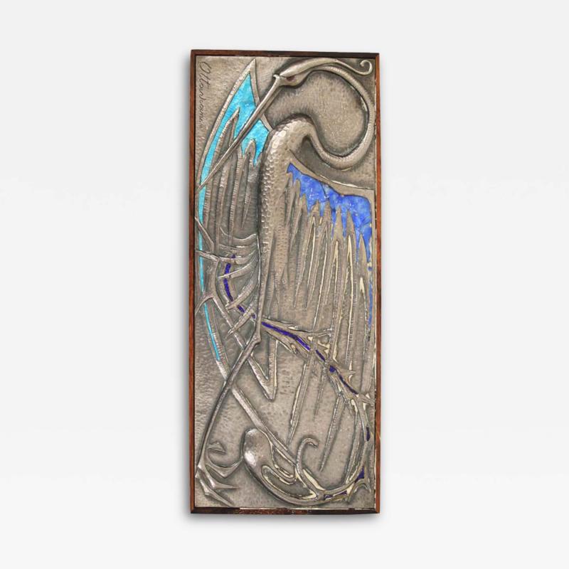 Ottaviani Silver and Enamel wooden Box with Bird Design