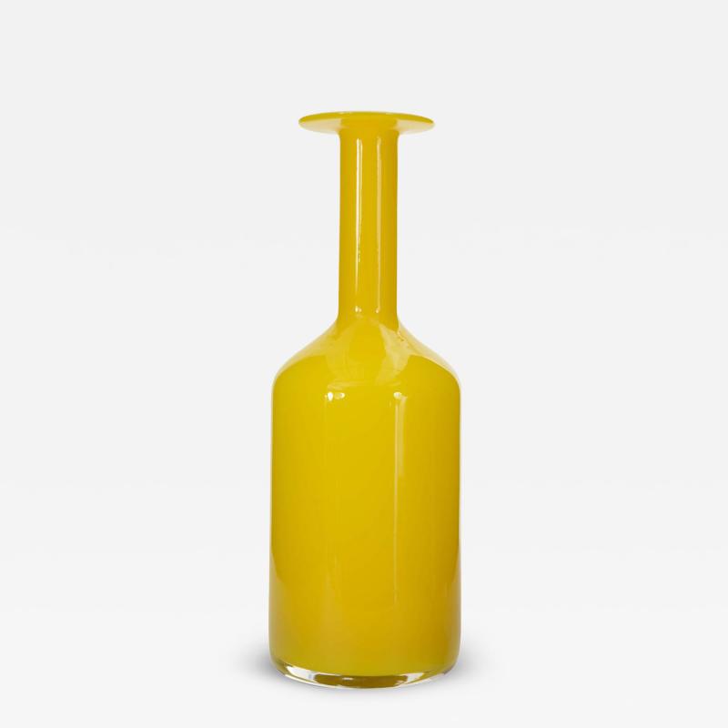 Otto Brauer Danish Mid Century Modern Holmegaard Yellow Glass Vase
