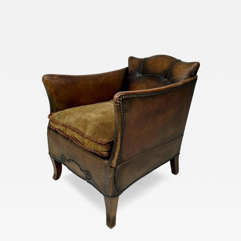 Otto Schulz 1930 s European Leather Lounge Chair