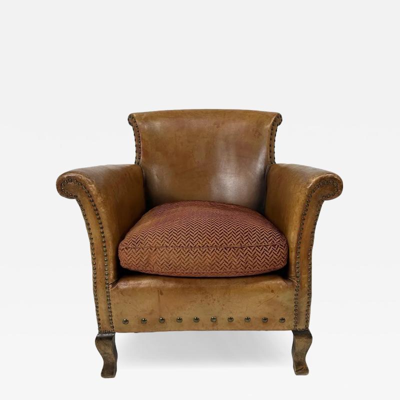 Otto Schulz Early 20th Century European Leather Lounge Chair