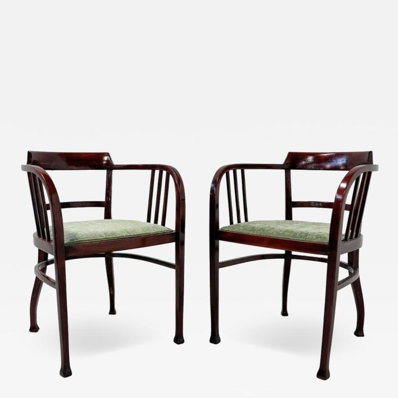 Otto Wagner Pair of Armchairs by Otto Wagner For Thonet Austria 1910s