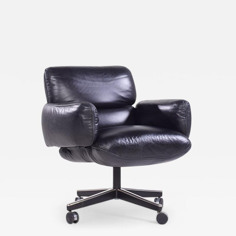 Otto Zapf Otto Zapf for Knoll Mid Century Black Leather Management Office Chair