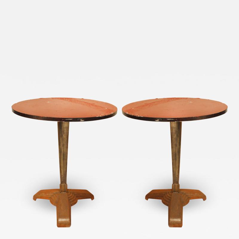 Outdoor Art Deco Style Chrome Cafe Table