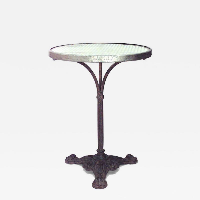 Outdoor French Iron and Crystal Caf Table