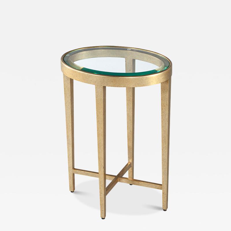 Oval Gold Contemporary Drinks Table