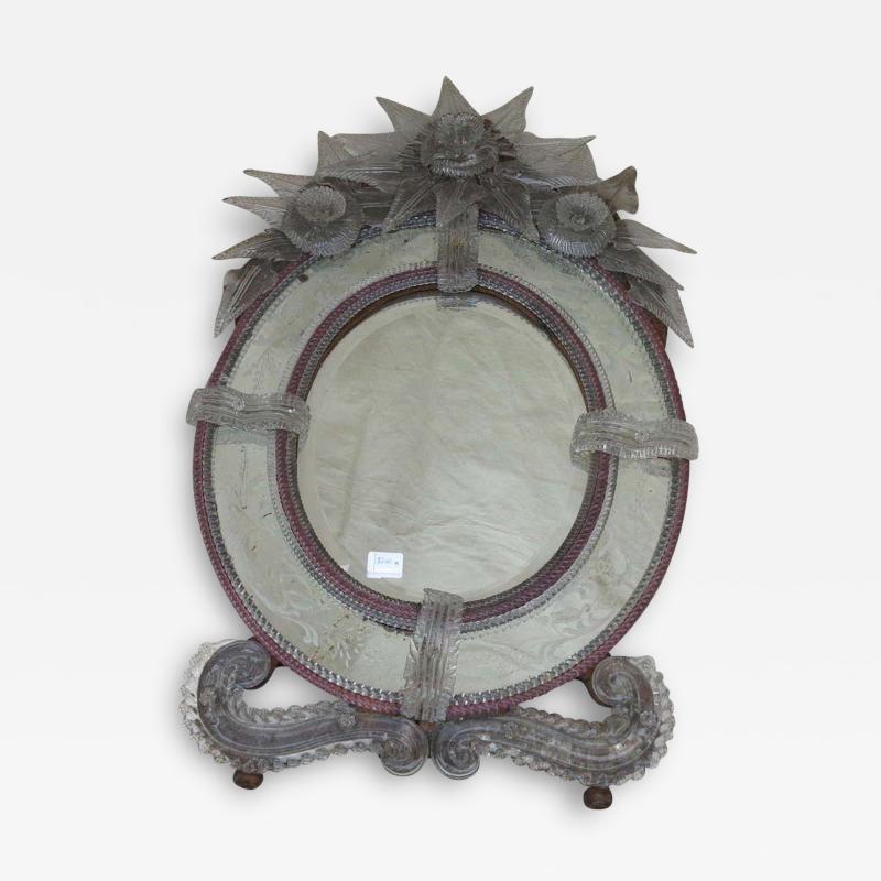 Oval and Bicolor Murano Mirror