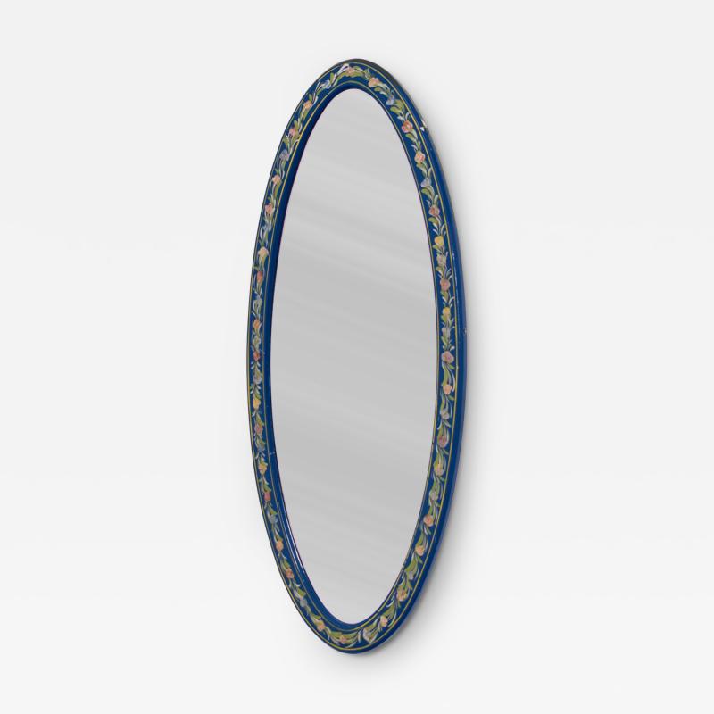 Oval wooden painted alentejano mirror 