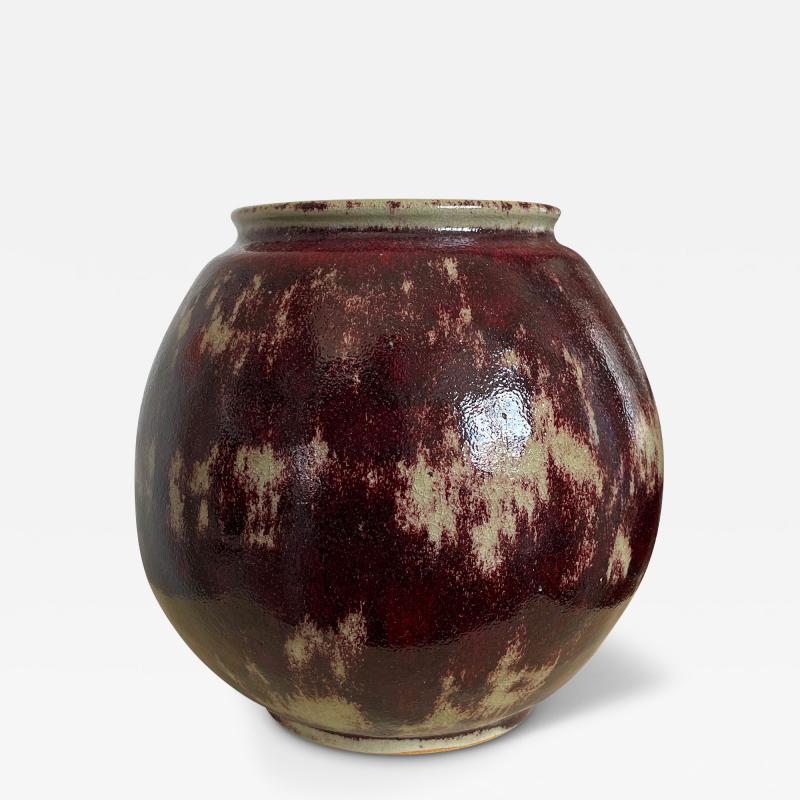 Ove Thornblad Large Organically Modeled Oxblood Glazed Vase by Ove Thornblad