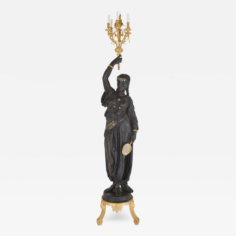 Over life size bronze sculpture of an Orientalist female figure