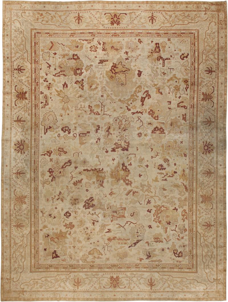 Oversized Antique Indian Amritsar Handmade Wool Rug