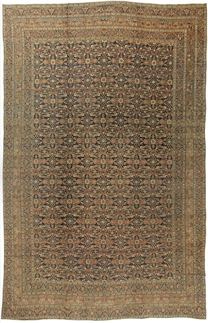 Oversized Antique Persian Meshad Handmade Wool Rug