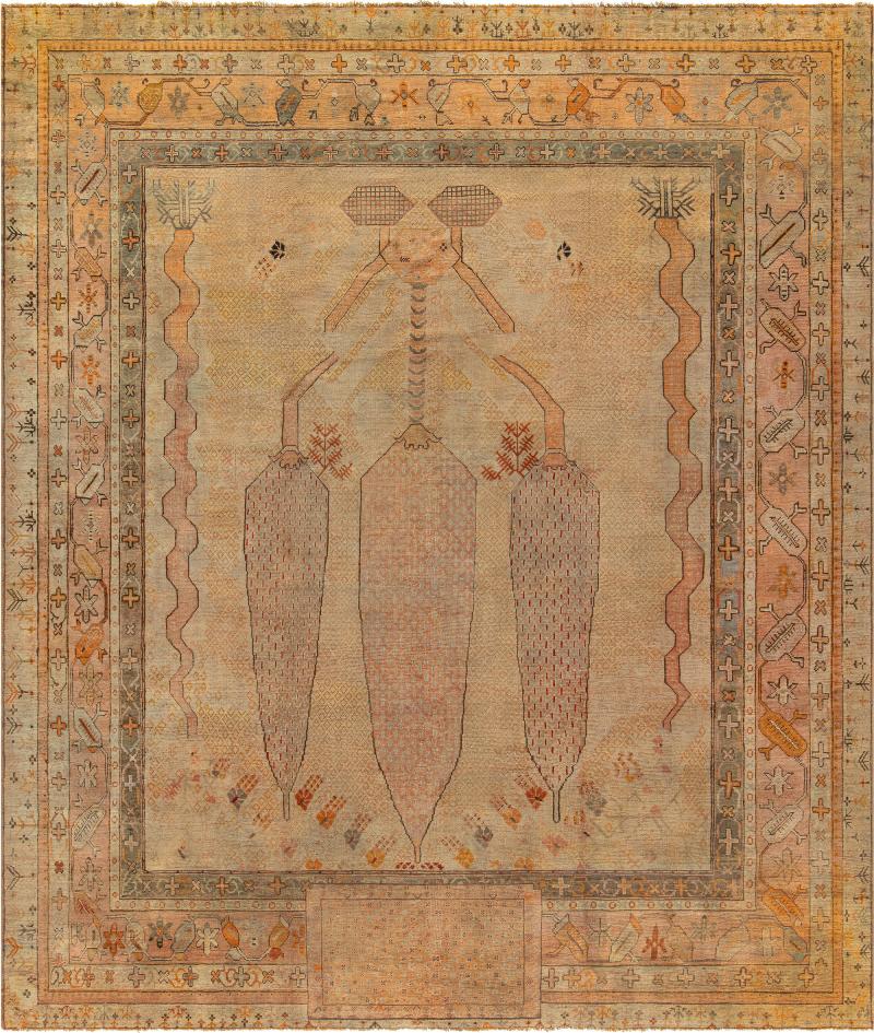 Oversized Antique Turkish Oushak Handmade Wool Rug