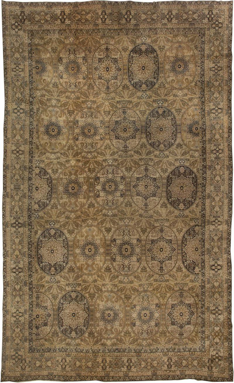Oversized Authentic 19th Century Persian Kirman Handmade Wool Carpet