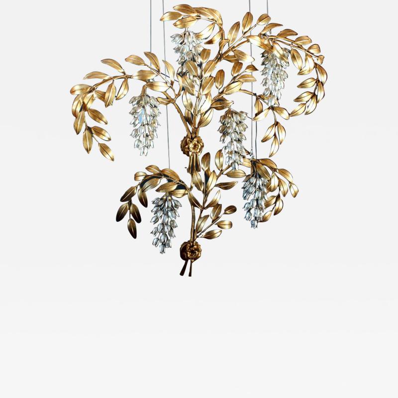 Oversized Gilded Romantic Wall Lamp Germany 1960s 1970s