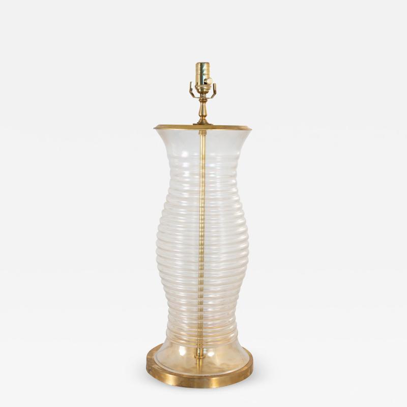 Oversized Glass Brass Table Lamp