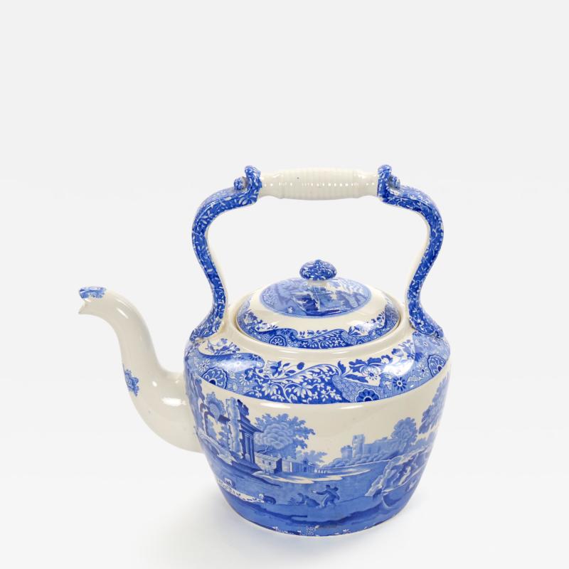 Oversized Italian Blue and White Porcelain Tea or Coffee Pot