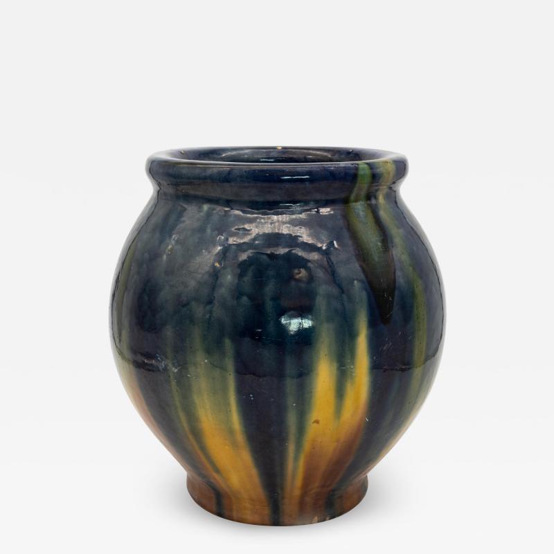 Oversized ceramic vase with Blue Cream glaze