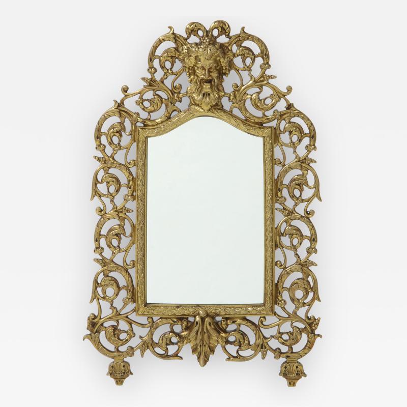 P E Guerin Antique Brass Vanity Mirror