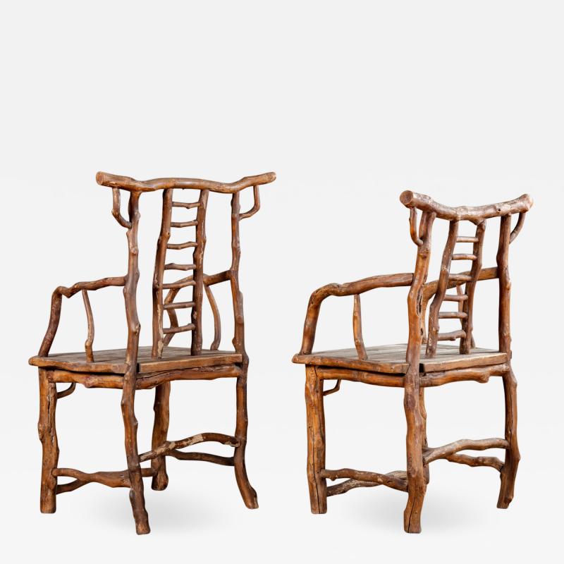 PAIR BRANCH ARMCHAIRS