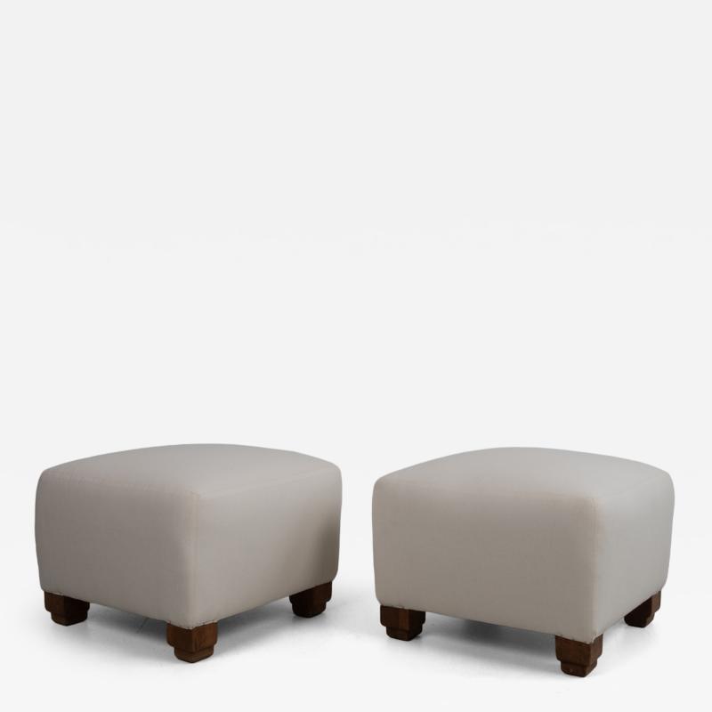 PAIR OF 1930 WALNUT STOOLS