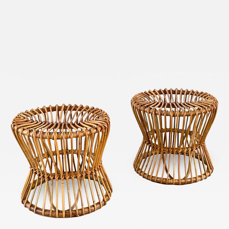 PAIR OF BAMBOO STOOLS