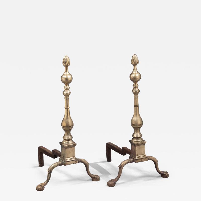 PAIR OF CHIPPENDALE ANDIRONS