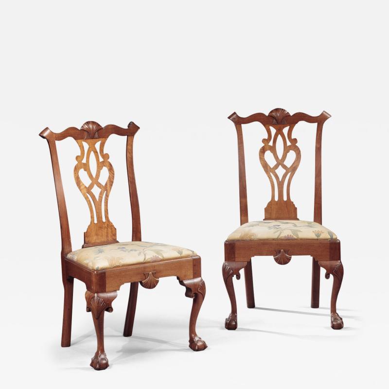 PAIR OF CHIPPENDALE SIDE CHAIRS