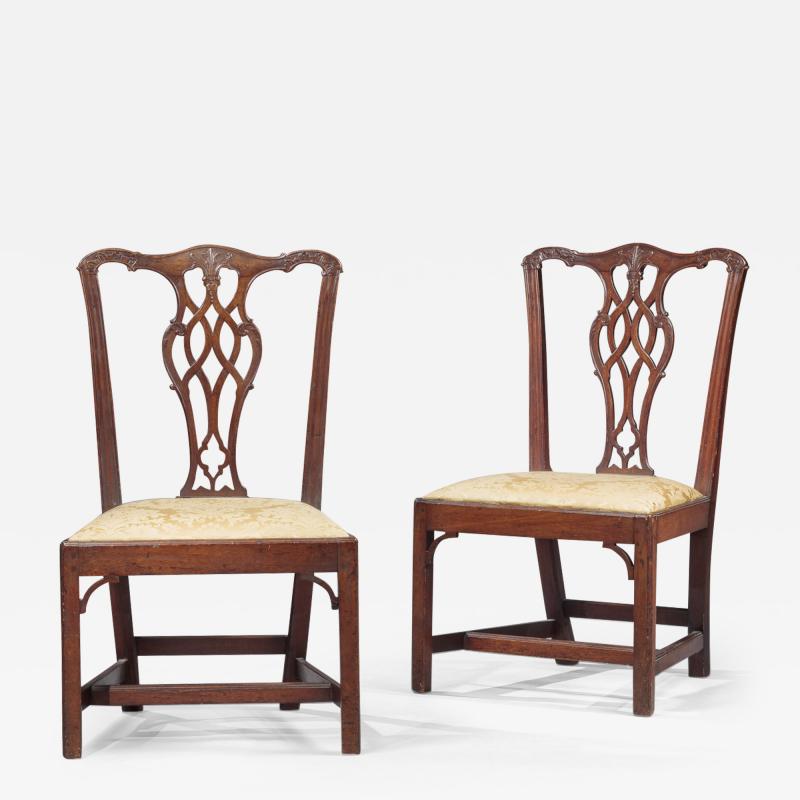 PAIR OF CHIPPENDALE SIDE CHAIRS