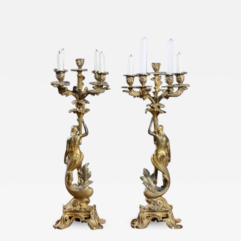 PAIR OF FRENCH ROCOCO LOUIS XVI STYLE CANDELABRAS