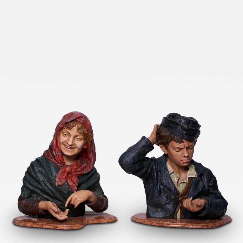 PAIR OF POLYCHROME SPELTER COLD PAINTED SCULPTURES BY LOUIS HOTTOT