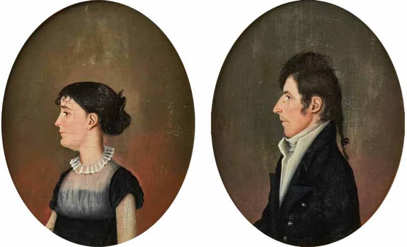 PAIR OF PORTRAITS ATTRIBUTED TO FRANCIS CEZERON