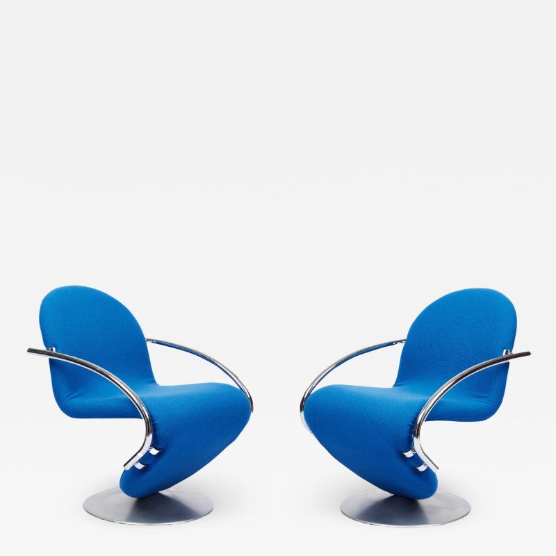 PAIR OF VERNER PANTON SYSTEM 1 2 3 SWIVEL ARMCHAIRS