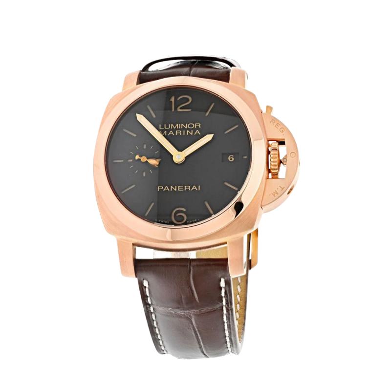 PANERAI 18K ROSE GOLD LUMINOR MARINA 42MM PAM 393 MENS WATCH