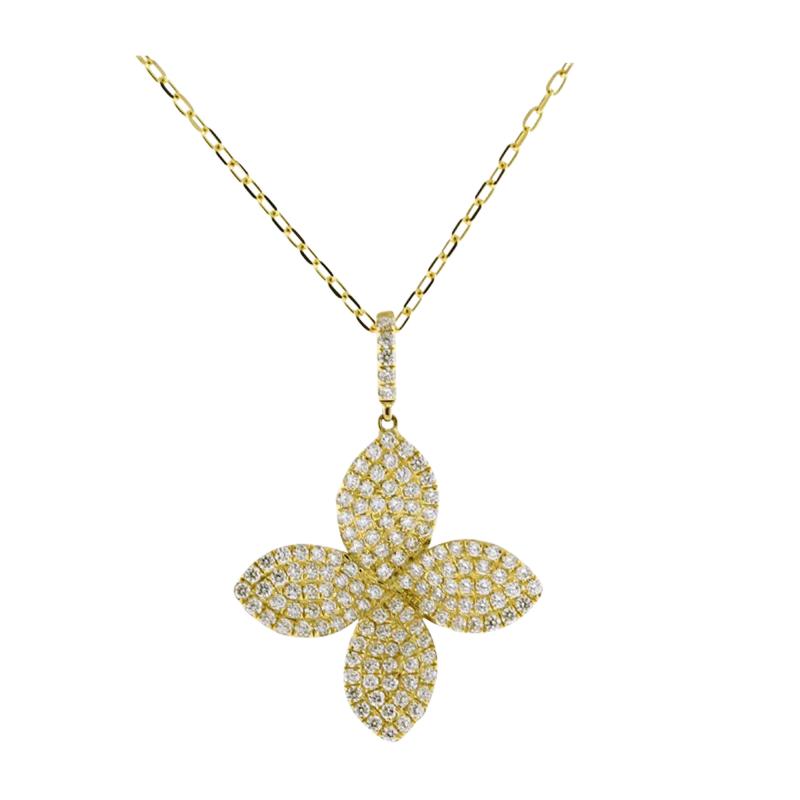 PAV DIAMOND FLOWER PENDANT