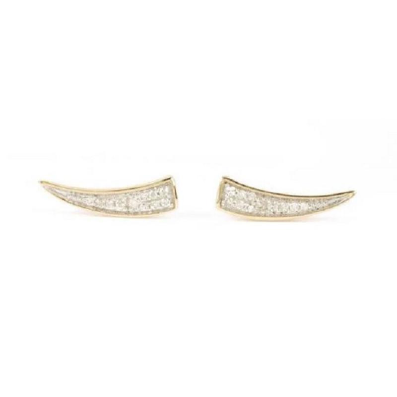 PAVE DIAMOND TUSK POST EARRINGS