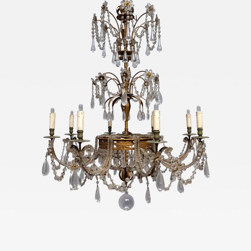 PAir of fine Italian 1940s tole chandeliers