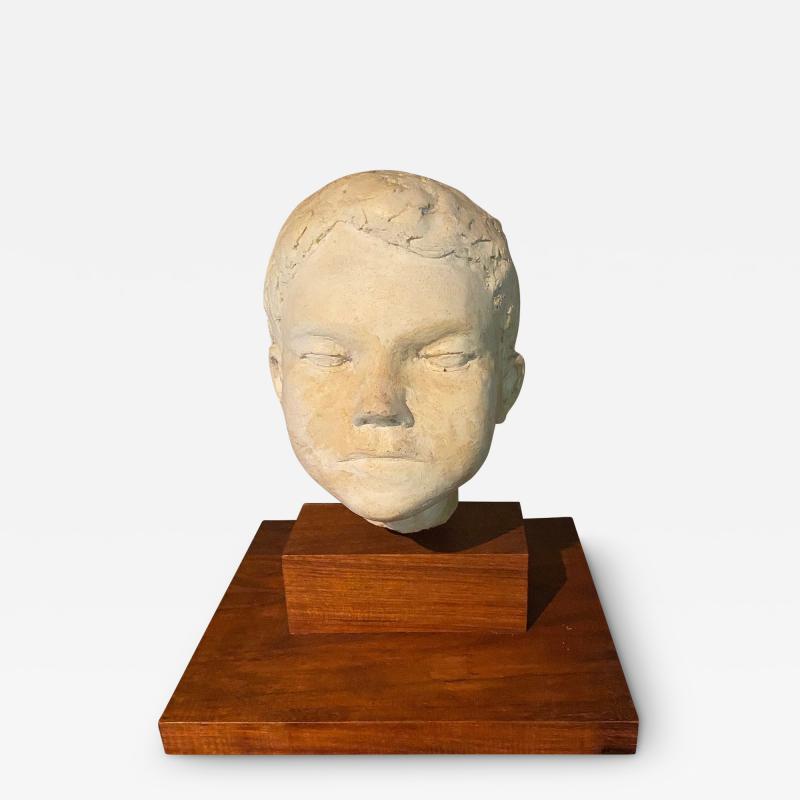 PLASTER SCULPTURE BUST OF YOUNG BOY