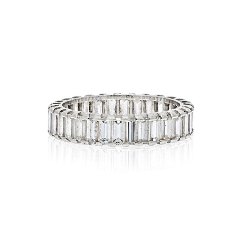 PLATINUM 1 50CTS VINTAGE BAGUETTE DIAMOND ETERNITY ETERNITY BAND