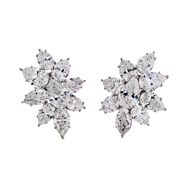 PLATINUM 18K YELLOW GOLD GIA CERTIFIED DIAMOND EARRINGS
