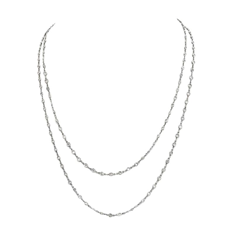 PLATINUM 20 00CTTW DIAMOND BY THE YARD CHAIN NECKLACE