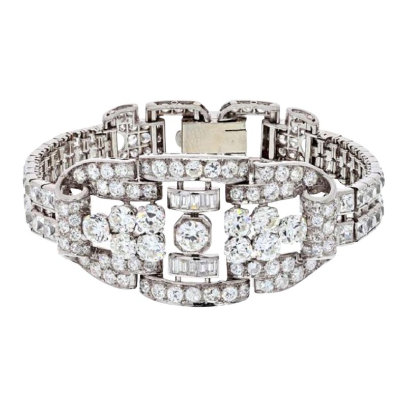 PLATINUM 35 CARATS DIAMOND DECO BRACELET