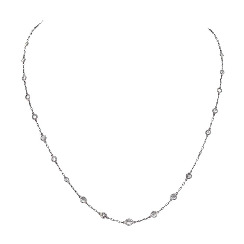 PLATINUM 4 37CTS OLD CUT DIAMONDS BY THE YARD NECKLACE