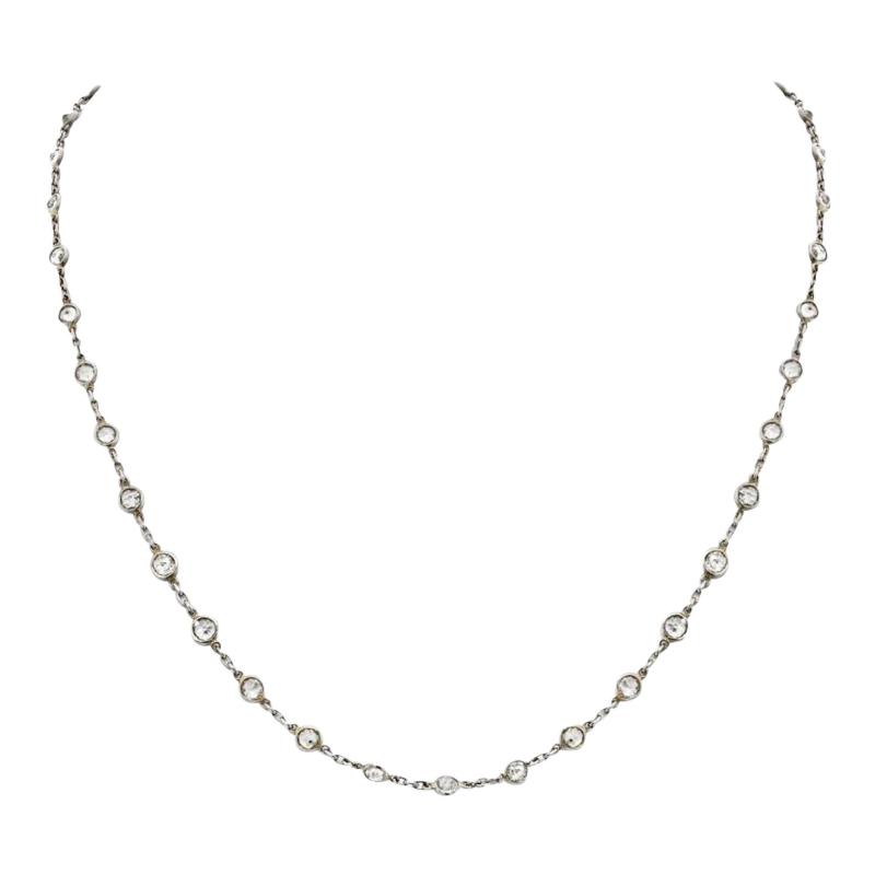PLATINUM 7 50CTTW ROUND CUT DIAMOND 18 INCHES DIAMONDS BY THE YARD NECKLACE