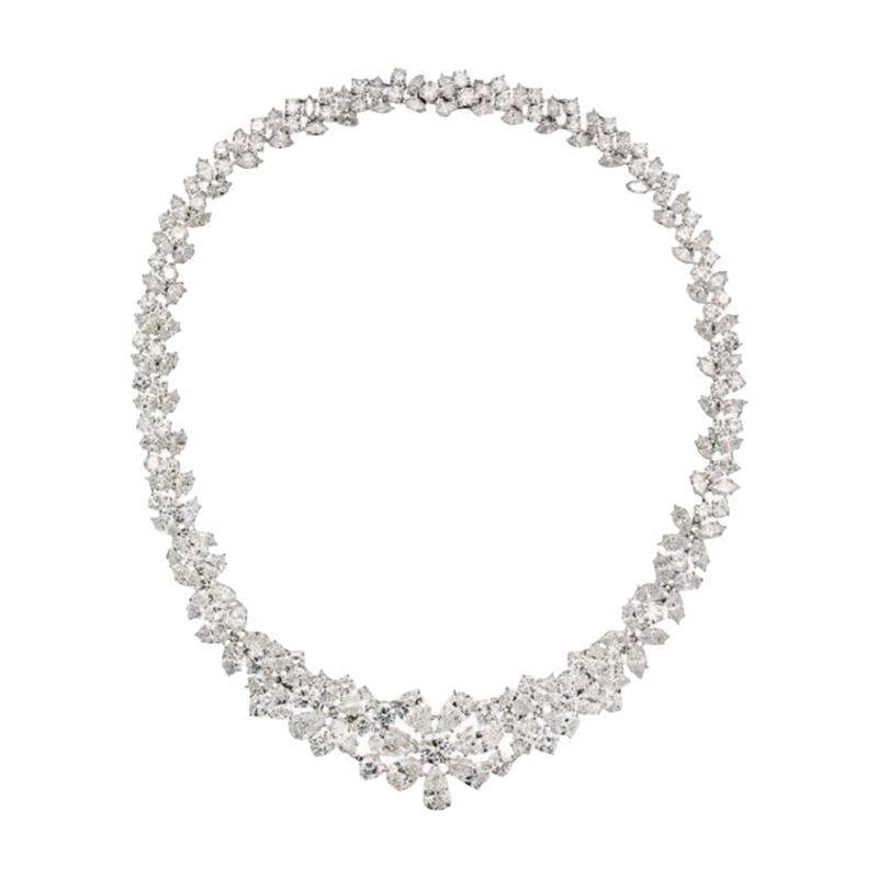 PLATINUM 75 00CTS DIAMOND COLLAR NECKLACE